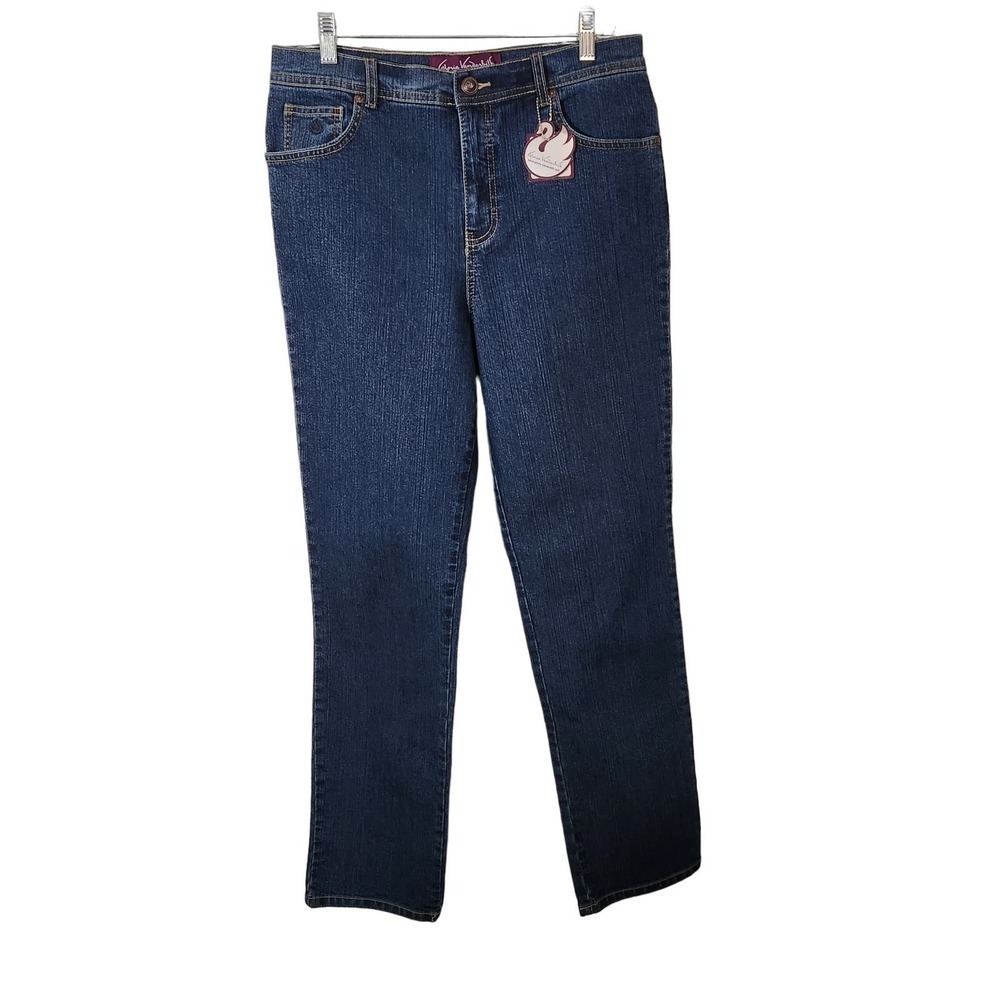 Gloria Vanderbilt Jeans Denim Dark Blue WashRustic‎ Western Women's Size 12